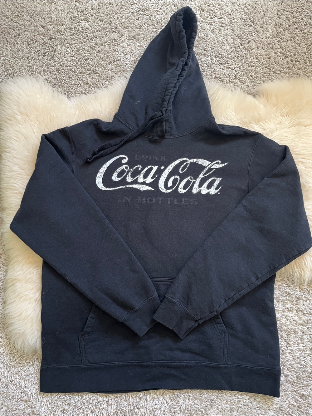 Port and Company Black Coca-Cola Logo Hoodie